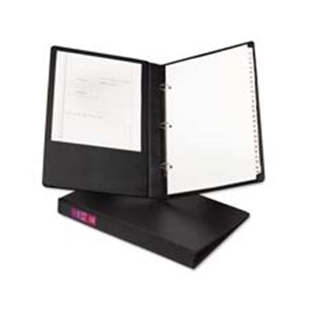 THE WORKSTATION Consumer Products Round Ring Binder- 3 Ring- 1in. Capacity- 14in.x8-.50in.- Black TH126925